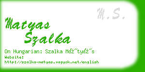 matyas szalka business card